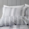 Bianca Brushed Ticking Stripe Duvet Cover Bedding Set Grey