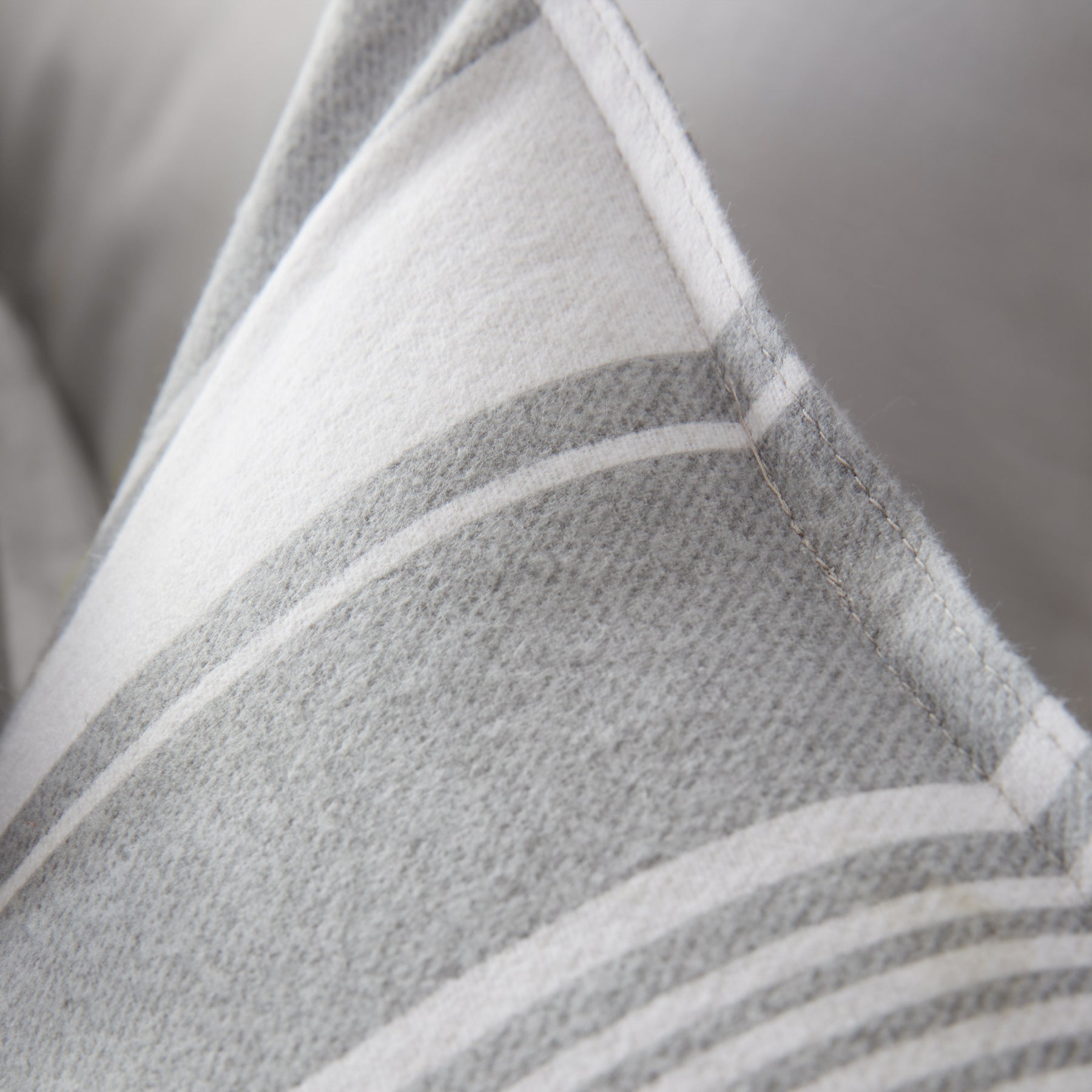 Bianca Brushed Ticking Stripe Duvet Cover Bedding Set Grey