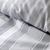 Bianca Brushed Ticking Stripe Duvet Cover Bedding Set Grey