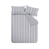Bianca Brushed Ticking Stripe Duvet Cover Bedding Set Grey