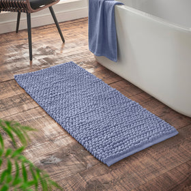Bianca Aspen Bobble 50cm x 120cm Runner Bath Mat Blue