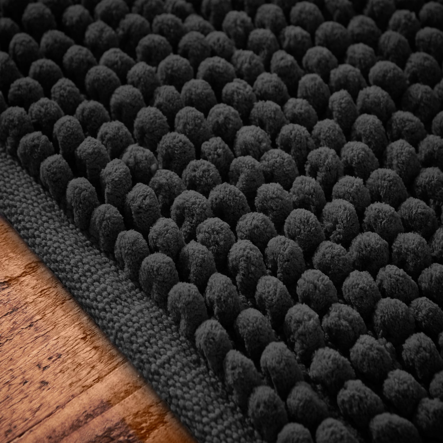 Bianca Aspen Bobble 50cm x 120cm Runner Bath Mat Black