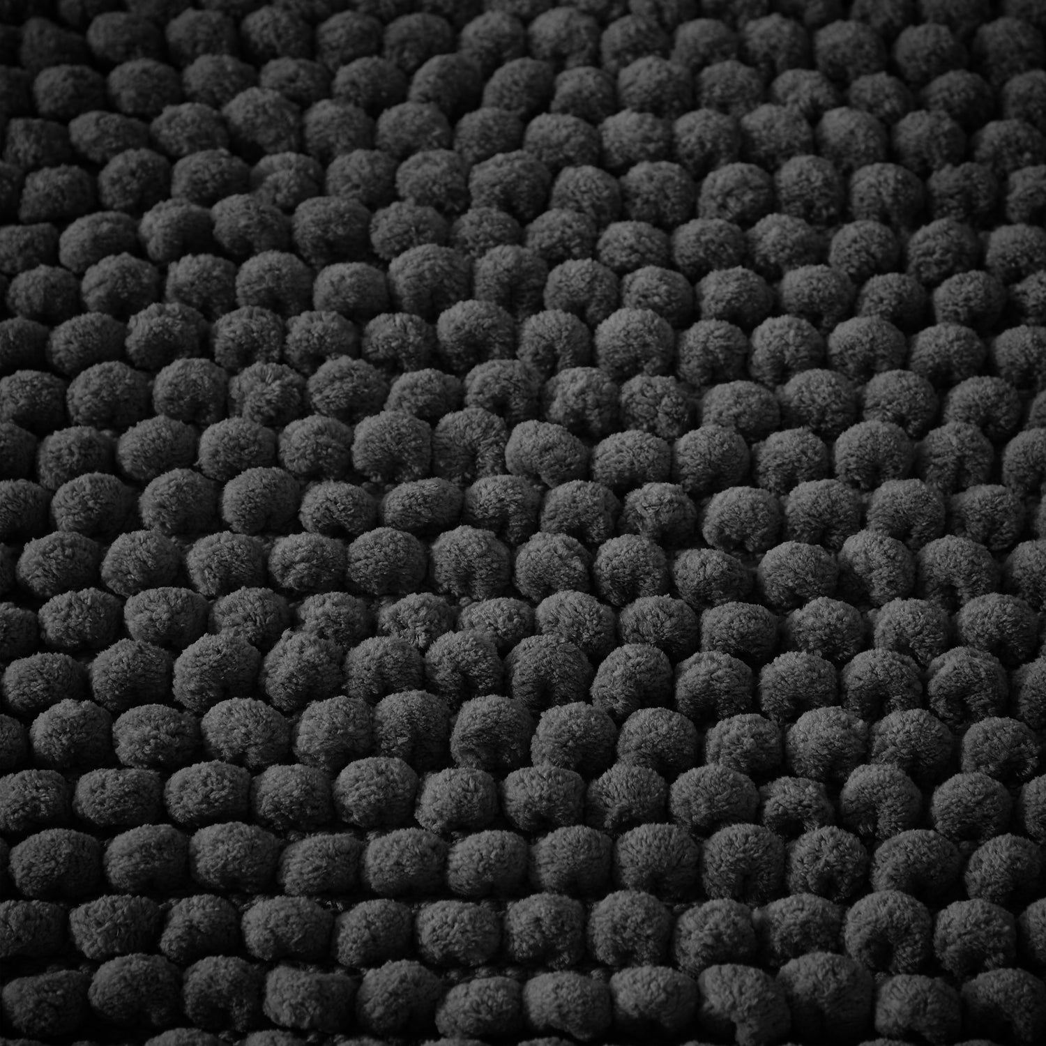 Bianca Aspen Bobble 50cm x 120cm Runner Bath Mat Black