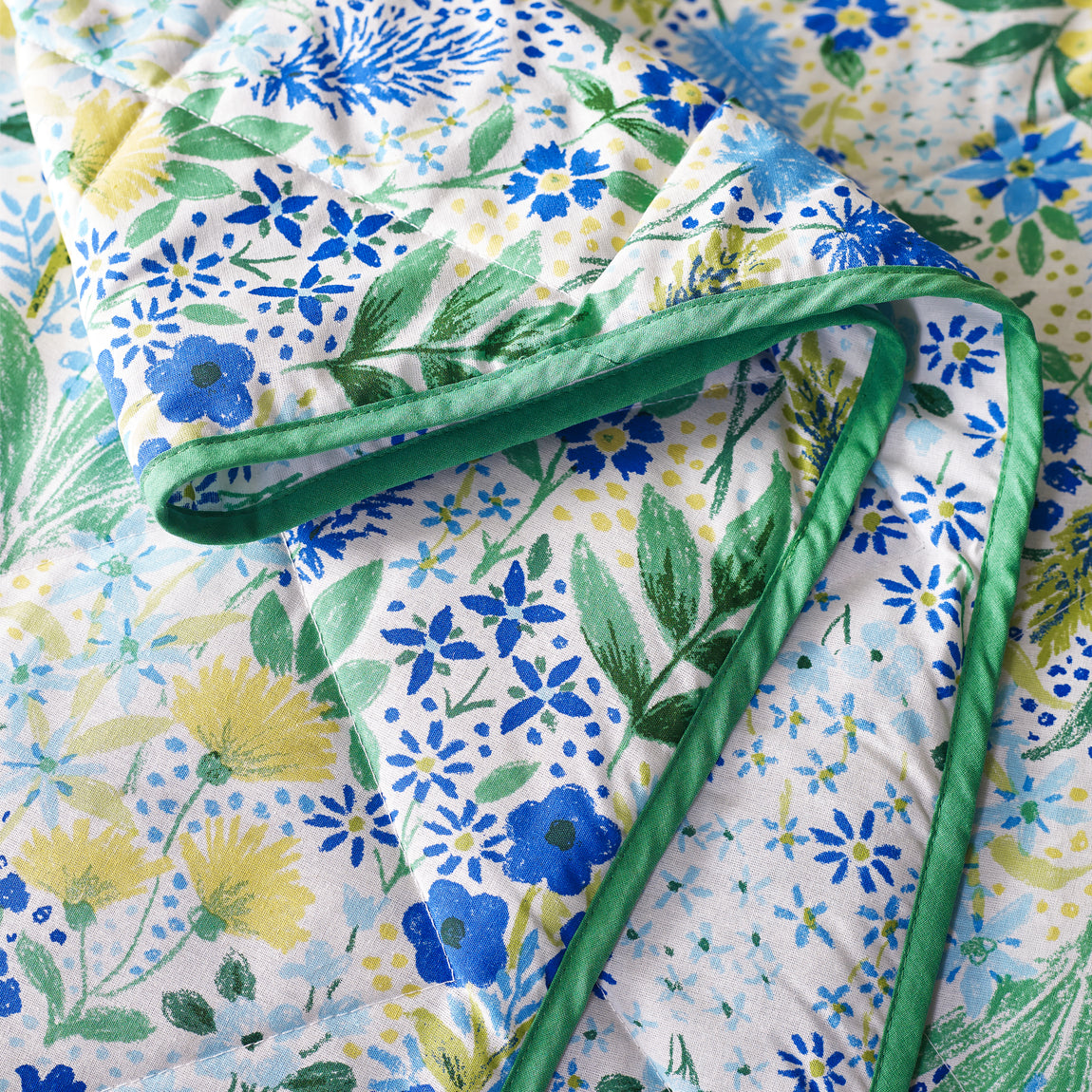 Catherine Lansfield Tilly Floral Reversible 220cm x 230cm Bedspread Set Blue