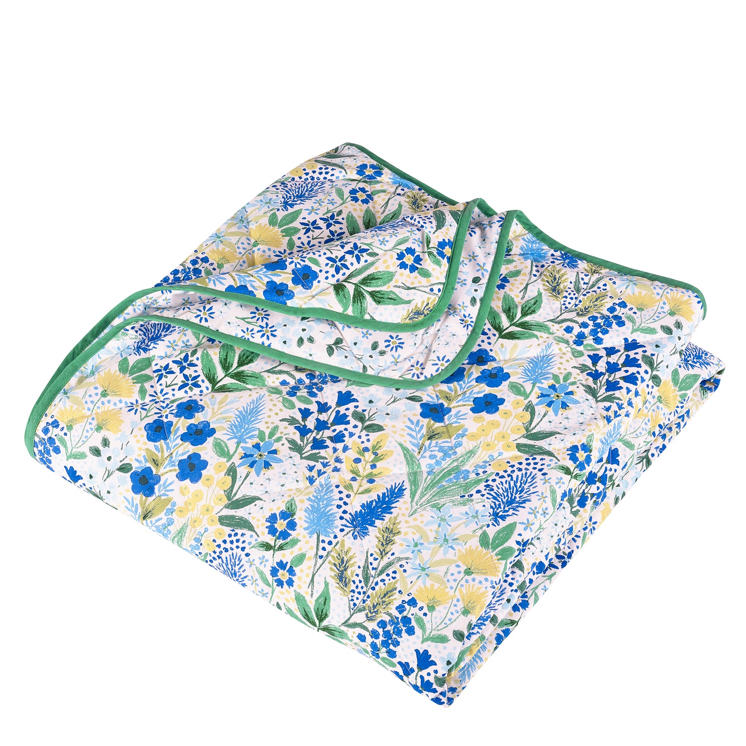 Catherine Lansfield Tilly Floral Reversible 220cm x 230cm Bedspread Set Blue