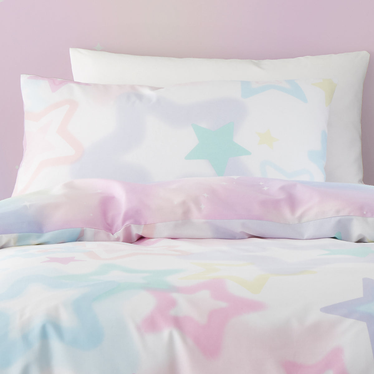 Catherine Lansfield Ombre Star Duvet Cover Bedding Set White