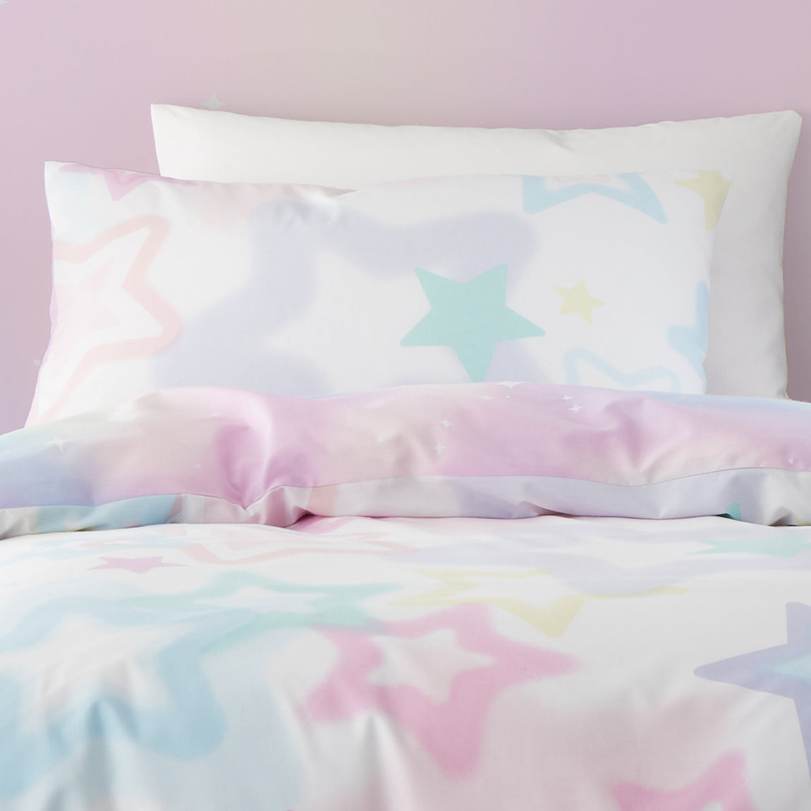 Catherine Lansfield Ombre Star Duvet Cover Bedding Set White