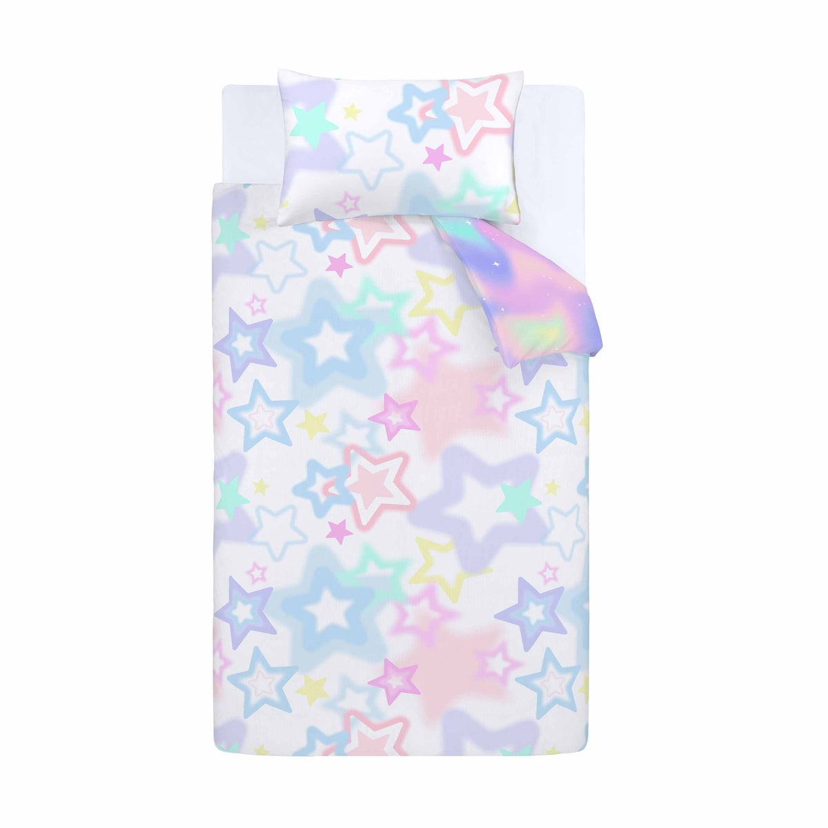 Catherine Lansfield Ombre Star Duvet Cover Bedding Set White