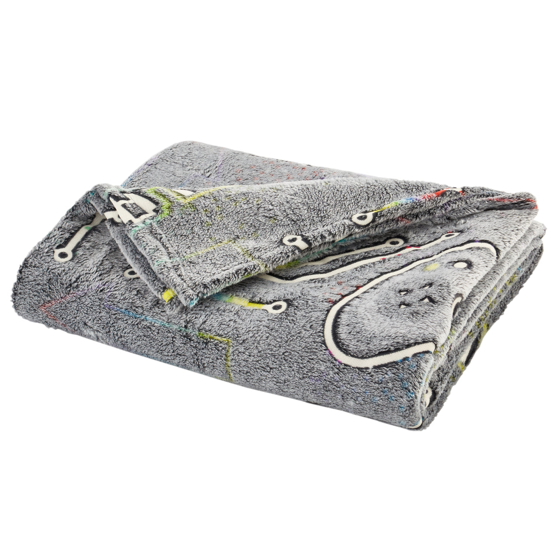 Catherine Lansfield Game Over Fleece Glow in the Dark 130cm x 170cm Throw Black