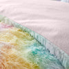 Catherine Lansfield Rainbow Cuddly Faux Fur Duvet Cover Bedding Set Pastel