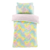 Catherine Lansfield Rainbow Cuddly Faux Fur Duvet Cover Bedding Set Pastel