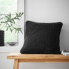 Catherine Lansfield Wilson Plain Chenille Filled Cushion 45cm x 45cm Black