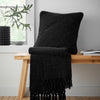 Catherine Lansfield Wilson Plain Chenille Filled Cushion 45cm x 45cm Black
