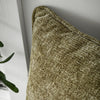 Catherine Lansfield Wilson Plain Chenille Filled Cushion 45cm x 45cm Olive