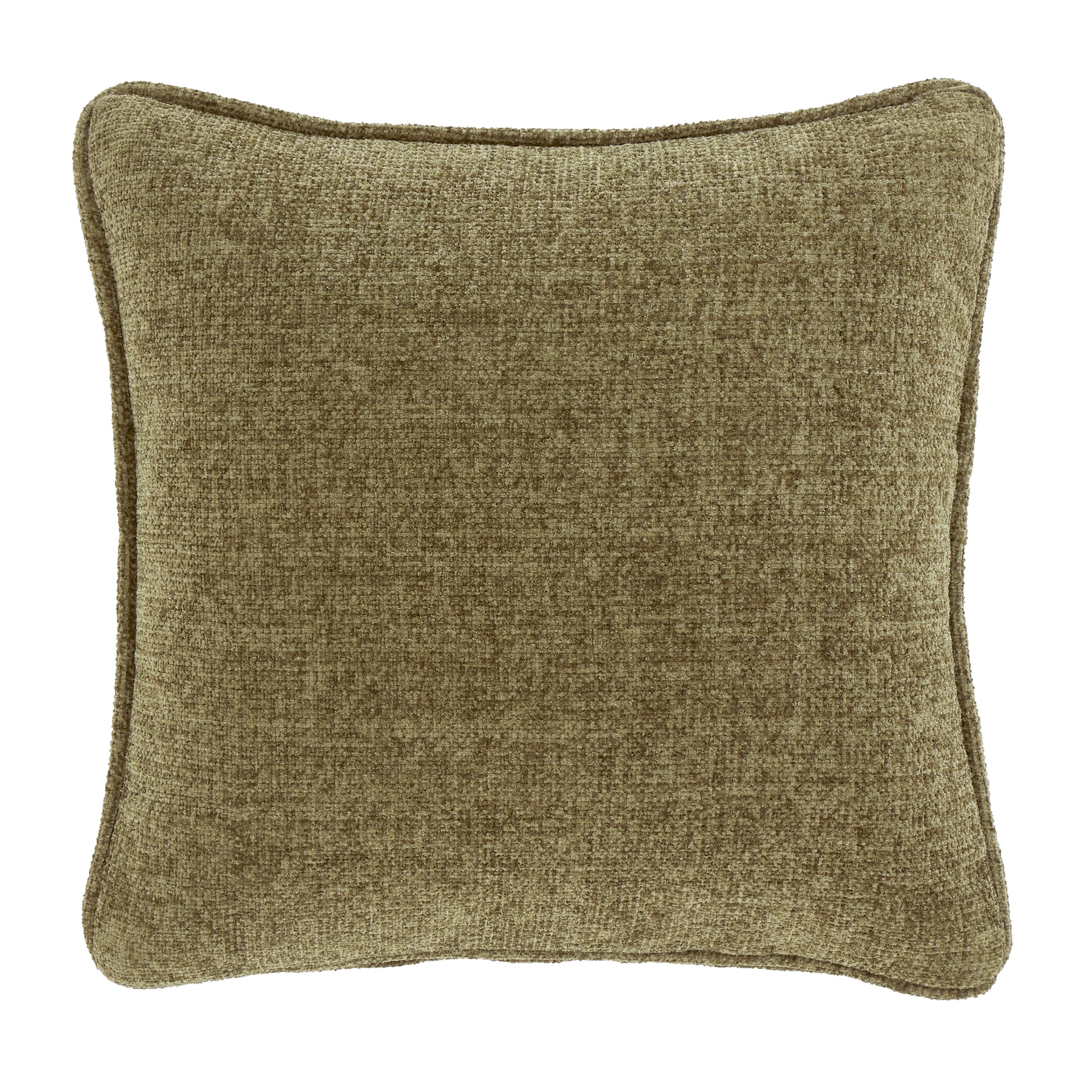 Catherine Lansfield Wilson Plain Chenille Filled Cushion 45cm x 45cm Olive