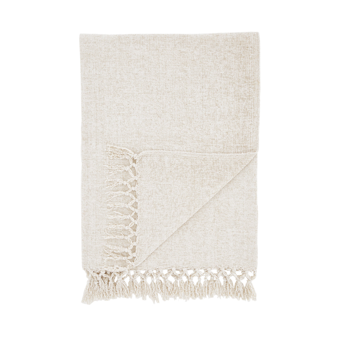 Catherine Lansfield Wilson Plain Chenille 130cm x 170cm Throw Natural