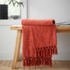 Catherine Lansfield Wilson Plain Chenille 130cm x 170cm Throw Terracotta