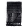 Catherine Lansfield Stripe Chenille Tassel 130cm x 170cm Throw Black