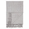 Catherine Lansfield Stripe Chenille Tassel 130cm x 170cm Throw Grey