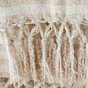 Catherine Lansfield Stripe Chenille Tassel 130cm x 170cm Throw Natural