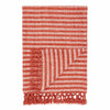 Catherine Lansfield Stripe Chenille Tassel 130cm x 170cm Throw Terracotta