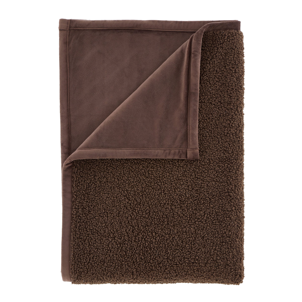 Catherine Lansfield So Soft Velvet Boucle 130cm x 170cm Throw Chocolate