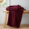 Catherine Lansfield So Soft Velvet Boucle 130cm x 170cm Throw Damson