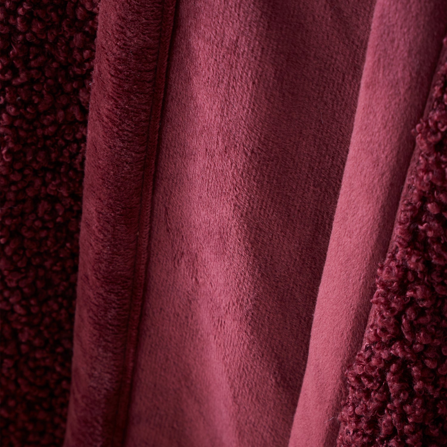 Catherine Lansfield So Soft Velvet Boucle 130cm x 170cm Throw Damson