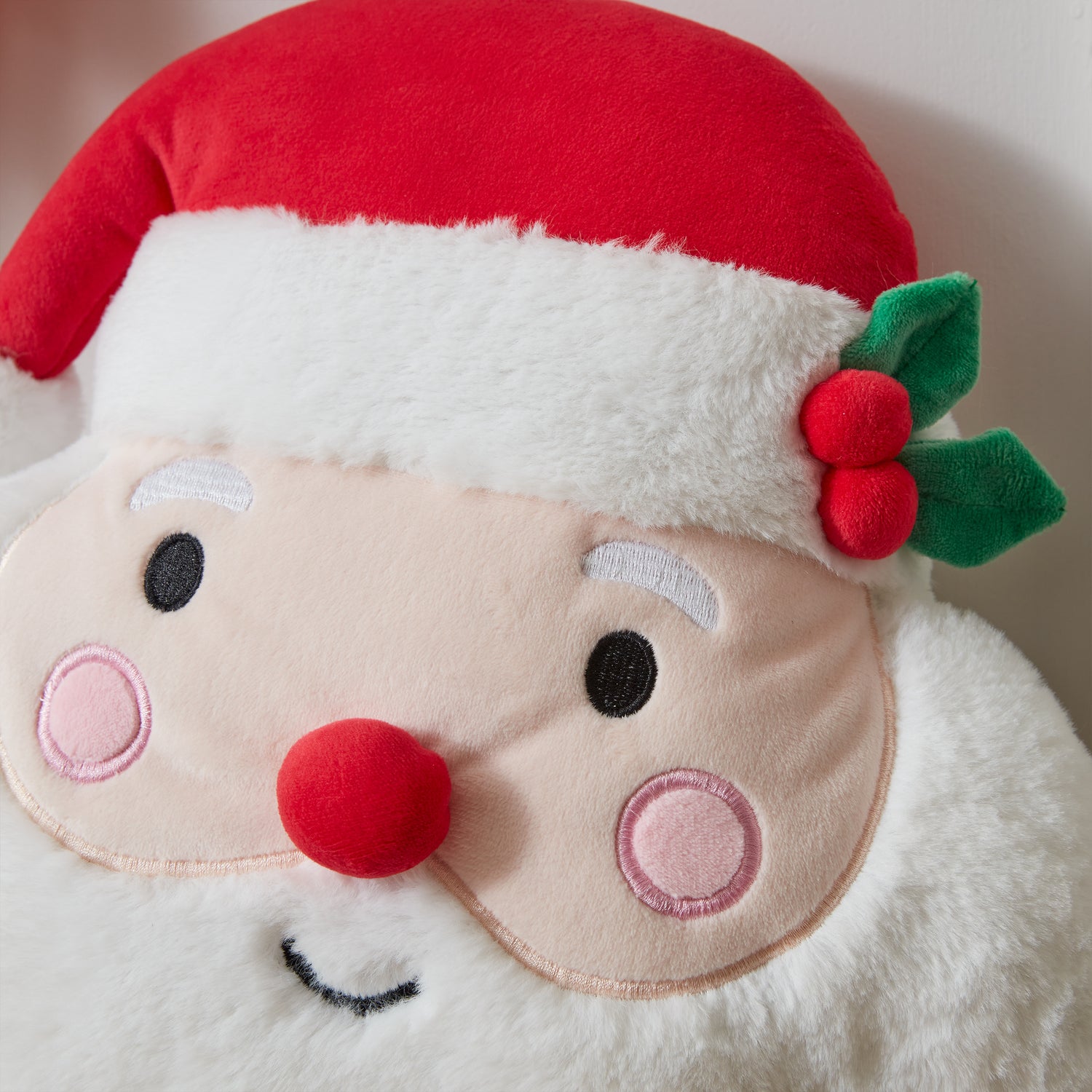 Catherine Lansfield Christmas Santa 3D Filled Cushion 38cm x 30cm White
