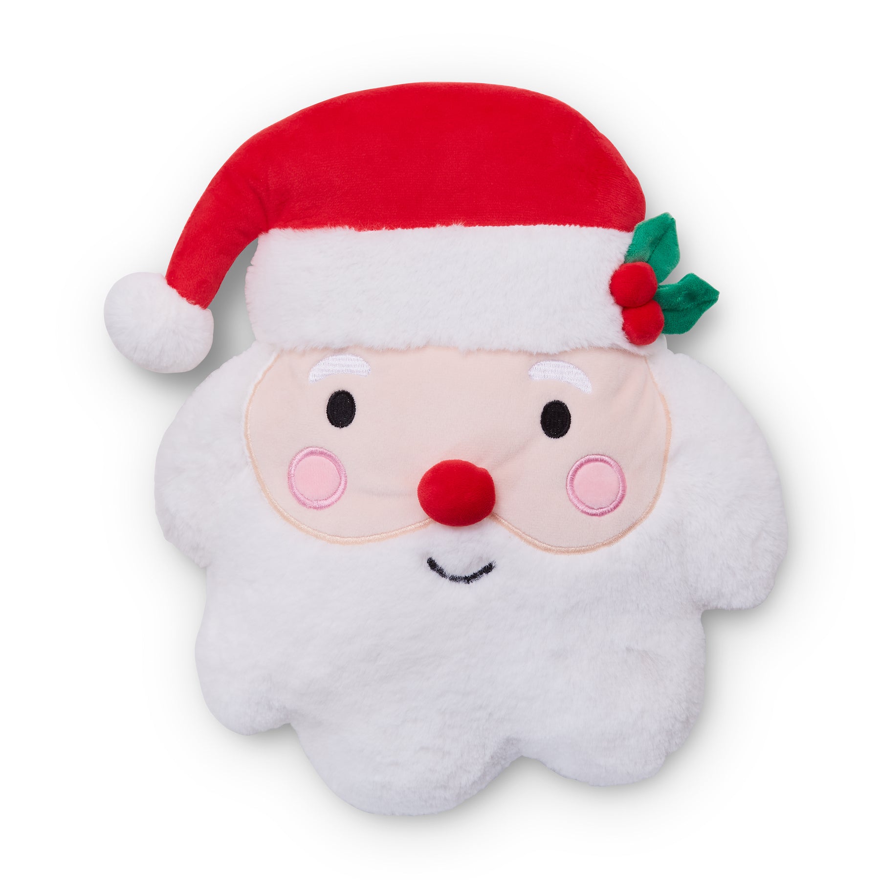 Catherine Lansfield Christmas Santa 3D Filled Cushion 38cm x 30cm White