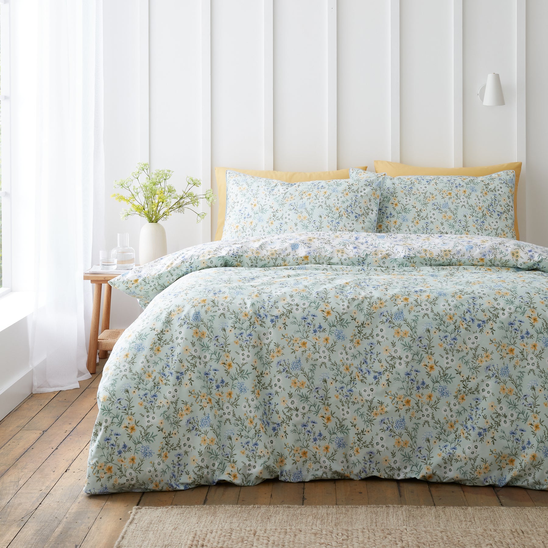 Bianca Ditsy Floral Duvet Cover Bedding Set Green