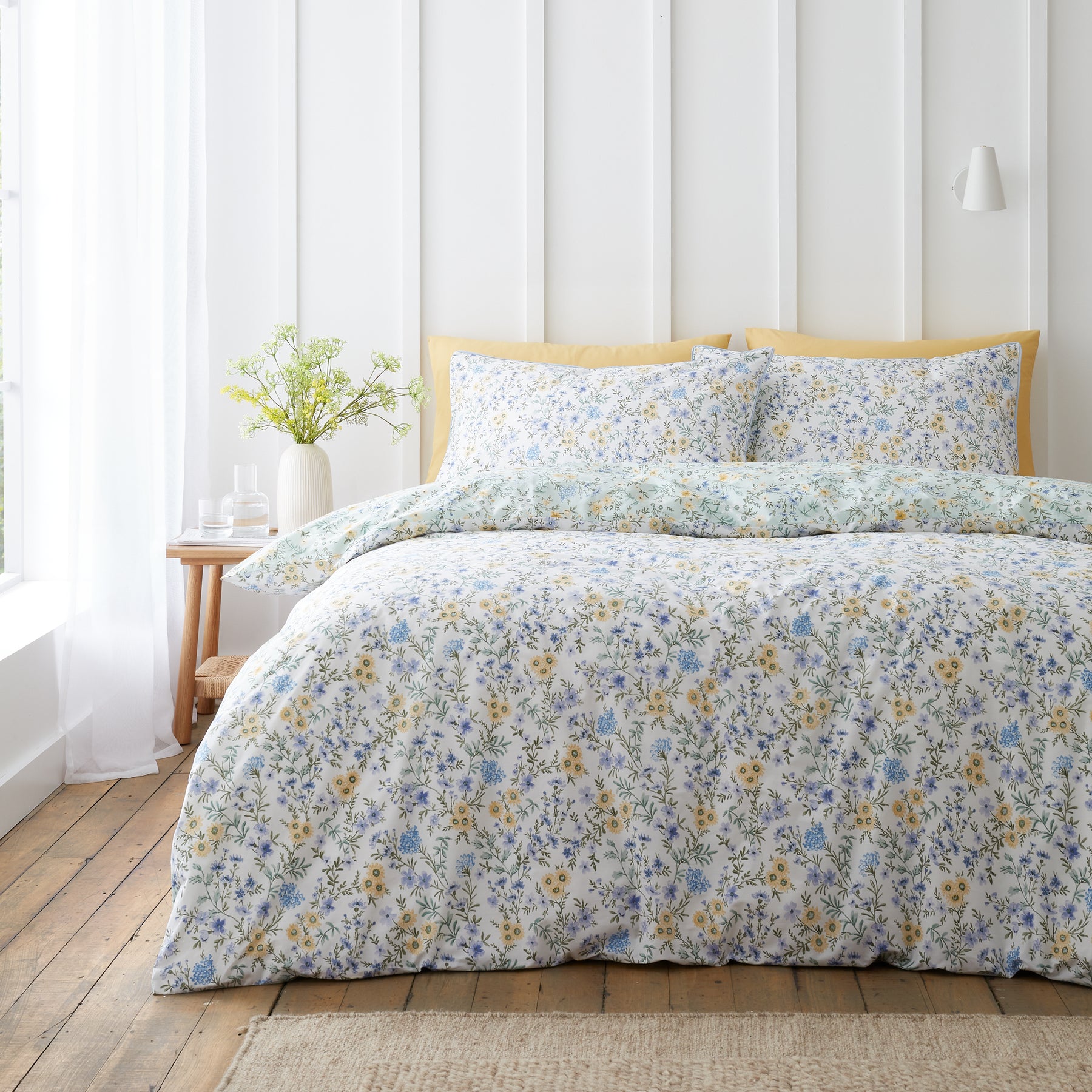 Bianca Ditsy Floral Duvet Cover Bedding Set Green