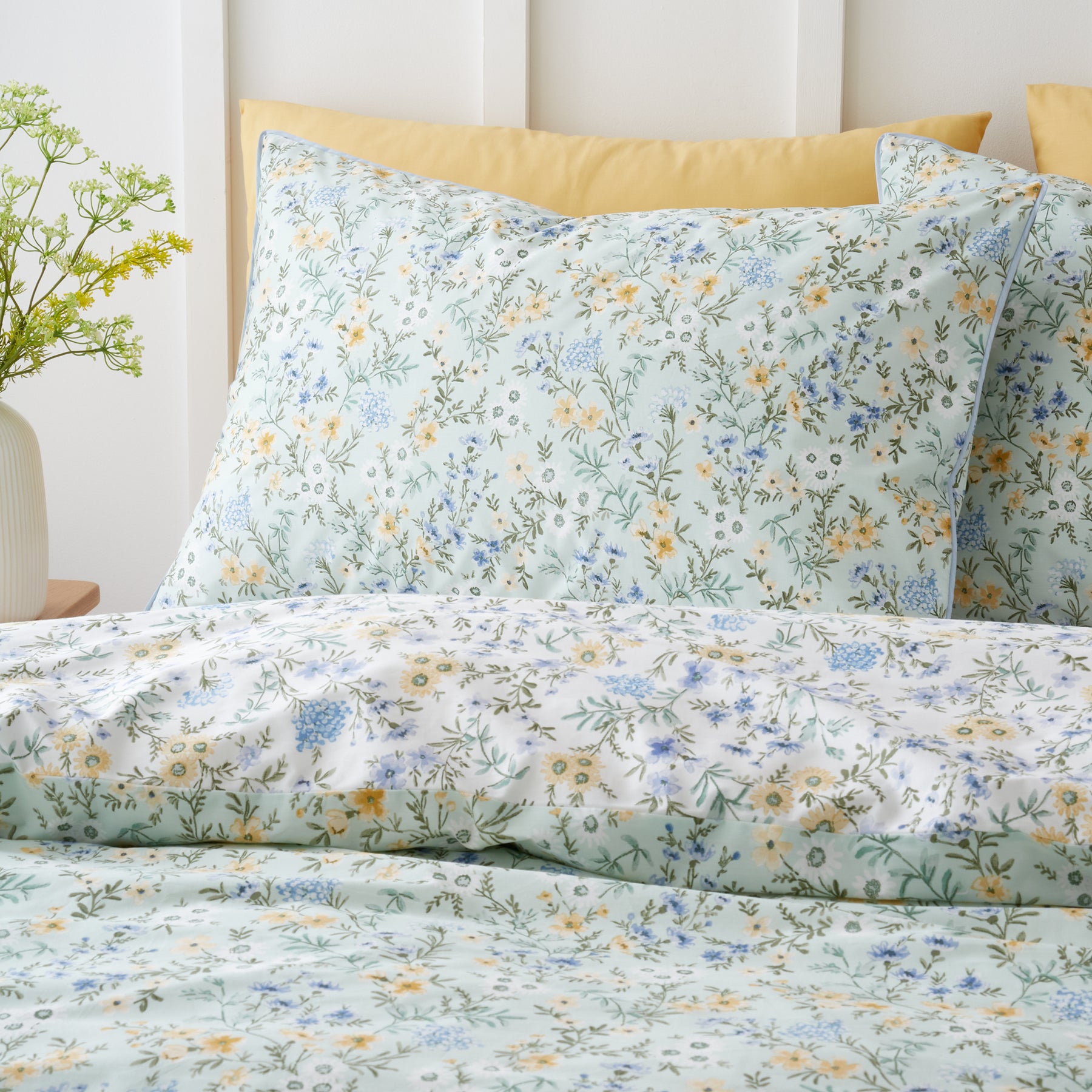 Bianca Ditsy Floral Duvet Cover Bedding Set Green
