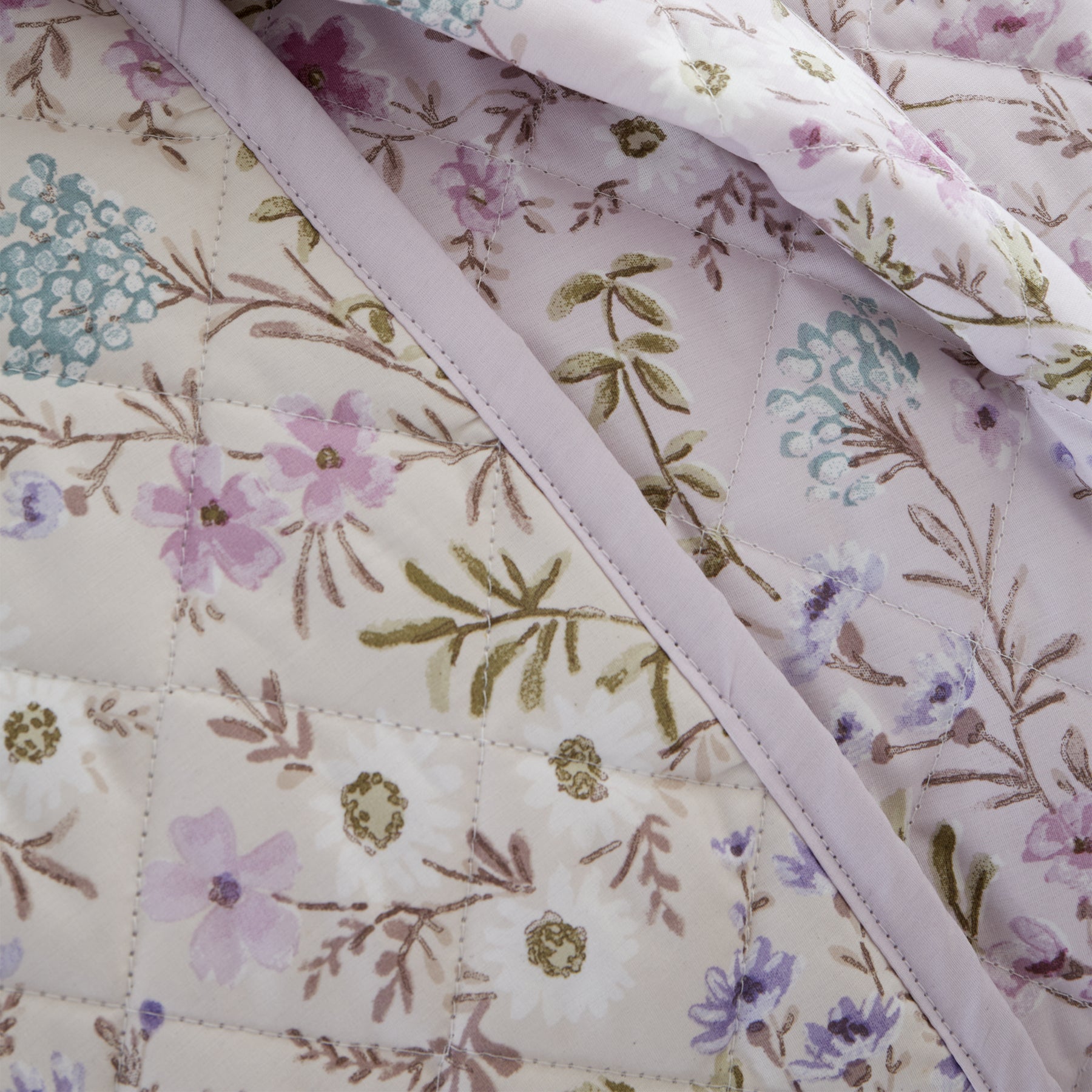 Bianca Ditsy Floral Reversible 220cm x 230cm Bedspread Set Lilac