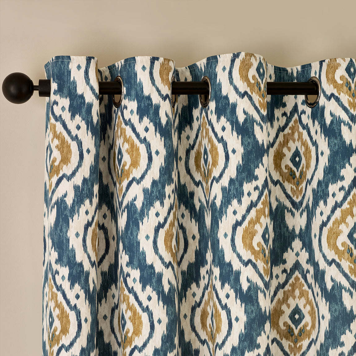 Pineapple Elephant Suri Ready Made Eyelet Curtains Teal Green