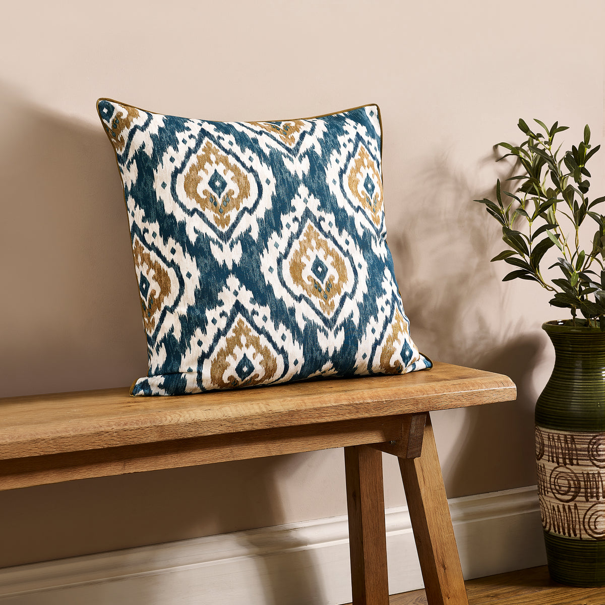 Pineapple Elephant Suri 55cm x 55cm Filled Cushion Teal Green