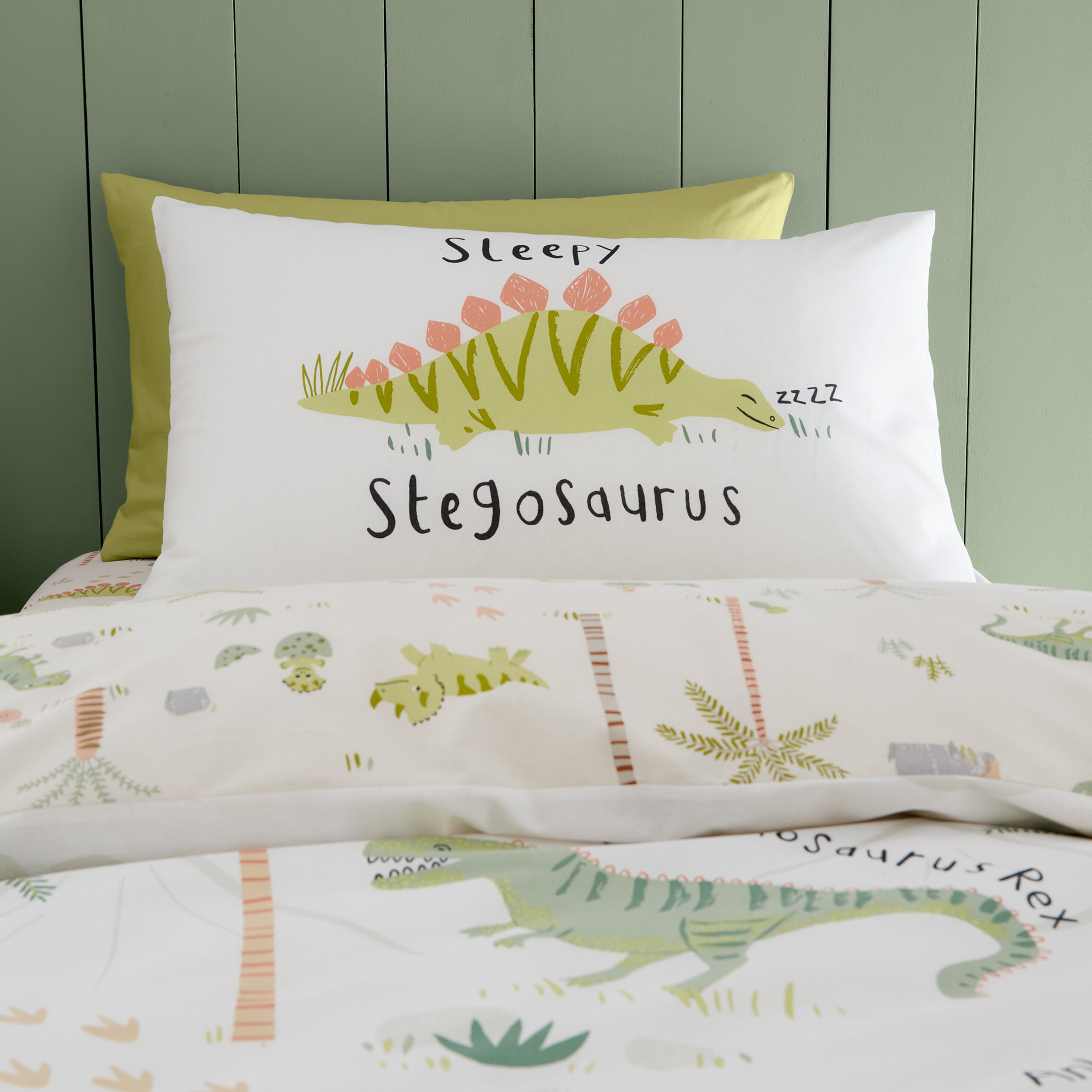 Sleepwish Watercolor Dinosaur Duvet Cover Set - 3D Dino Jungle Print Twin Size, 3 Piece (Cover + 2 Pillowcases)