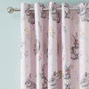 Catherine Lansfield Bunny Tails Ditsy Flower Duel Sided 66'' x 72'' Ready Made Eyelet Curtains Pink White