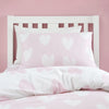 Catherine Lansfield Hearts Brushed Duvet Cover Bedding Set Pink White
