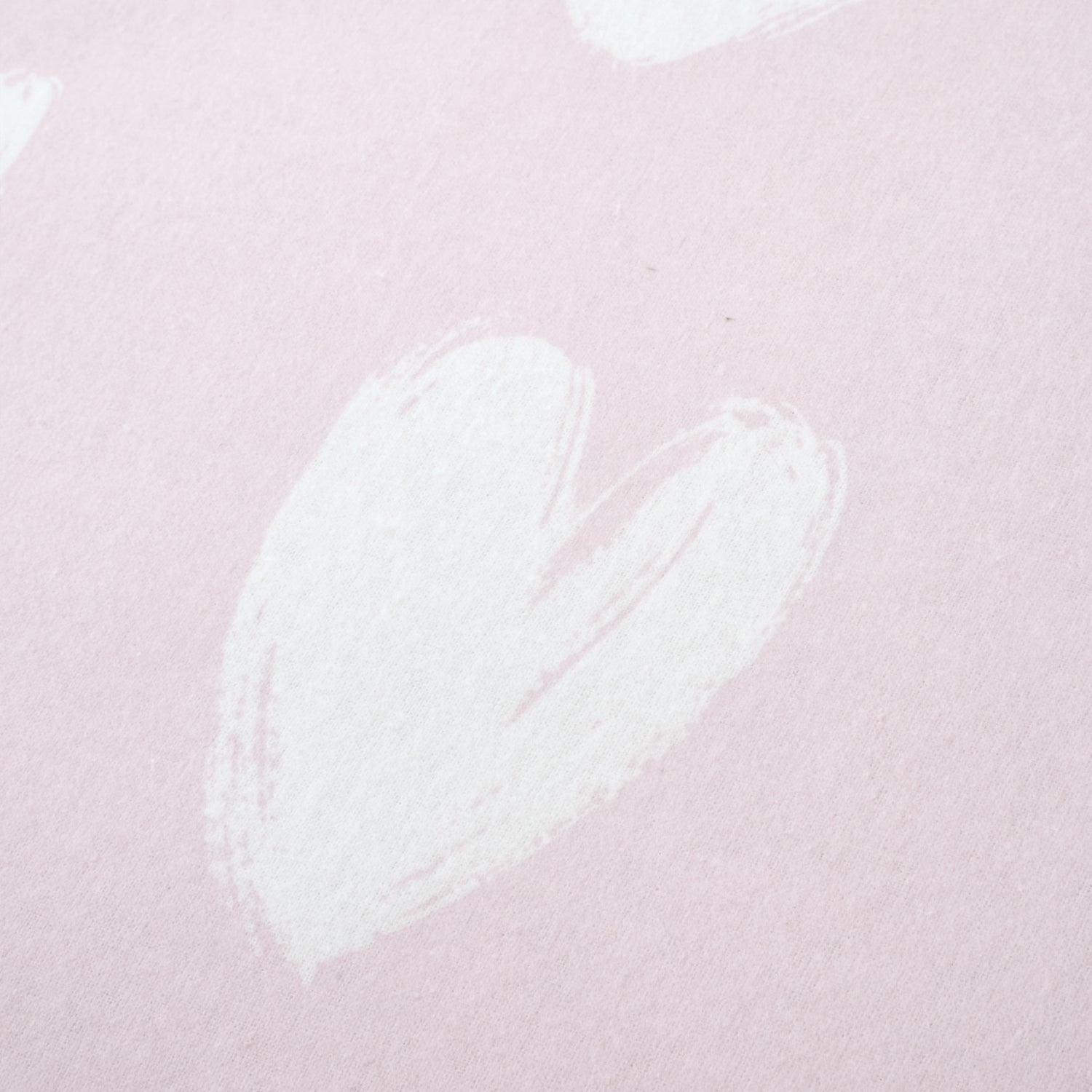 Catherine Lansfield Hearts Brushed Bed Linen Fitted Sheet Pink White