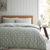 Catherine Lansfield Polka Dot Brushed Duvet Cover Bedding Set Green