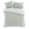 Catherine Lansfield Polka Dot Brushed Duvet Cover Bedding Set Green