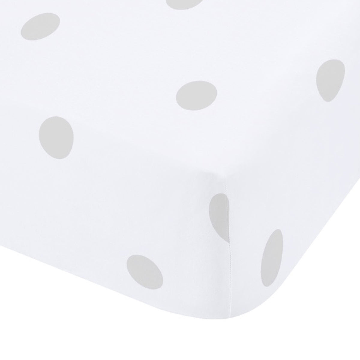 Catherine Lansfield Polka Dot Brushed Bed Linen Fitted Sheet Grey