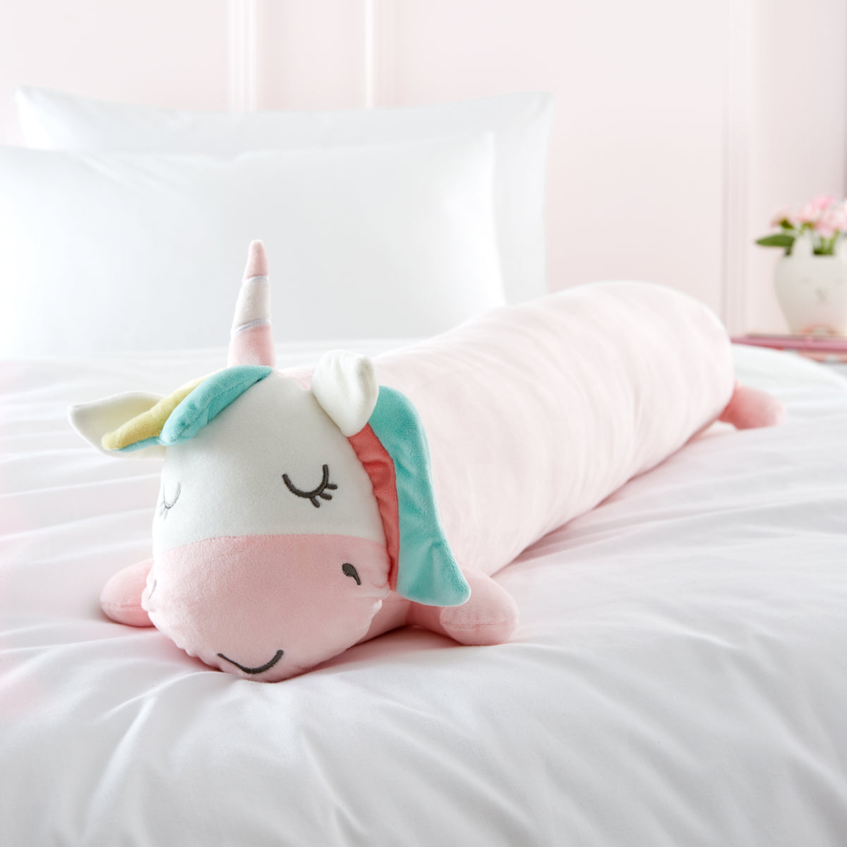 Catherine Lansfield Cuddle Friends Unicorn 3D Filled Cushion Pink