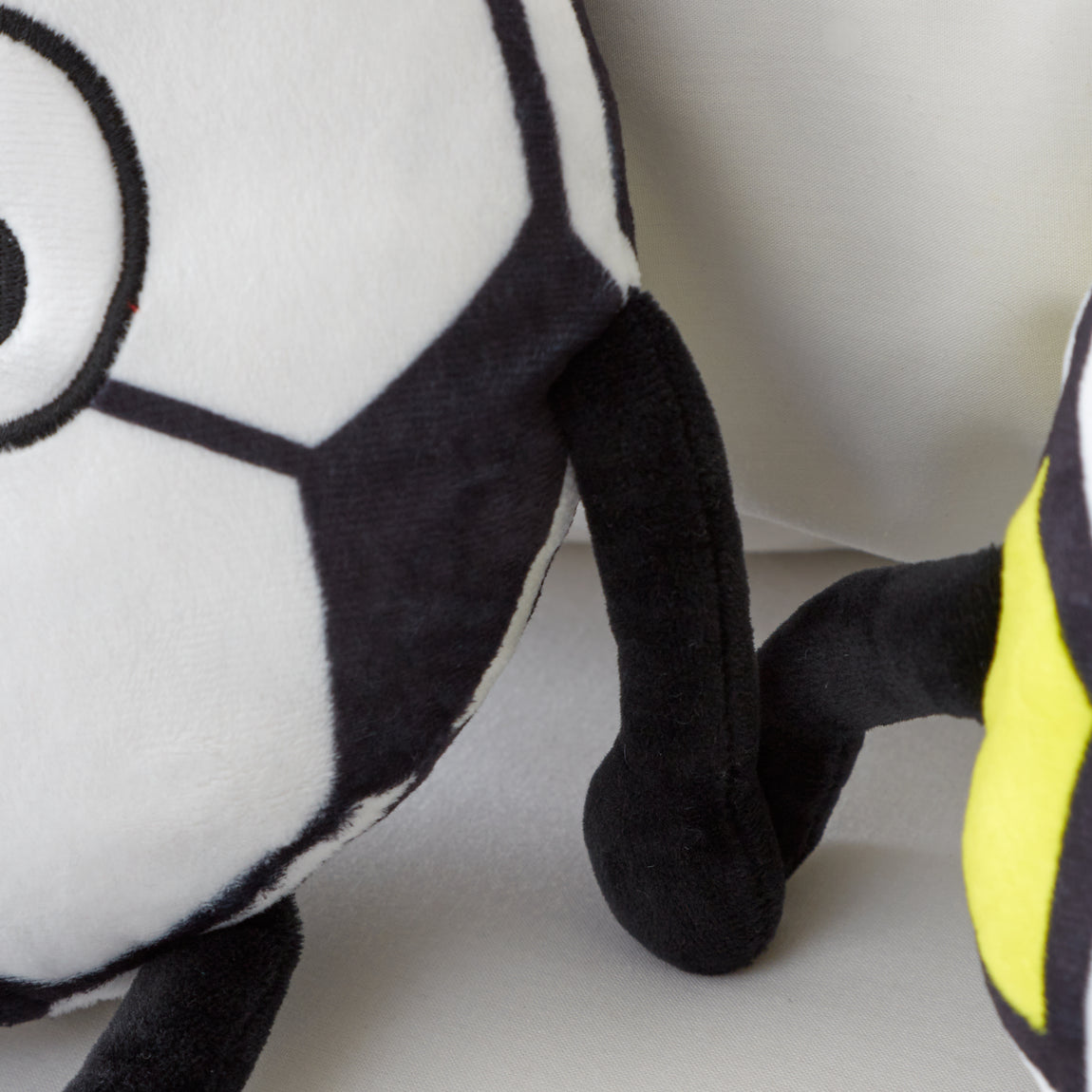 Catherine Lansfield Forever Together Footballs Pair of Filled Cushion White Black