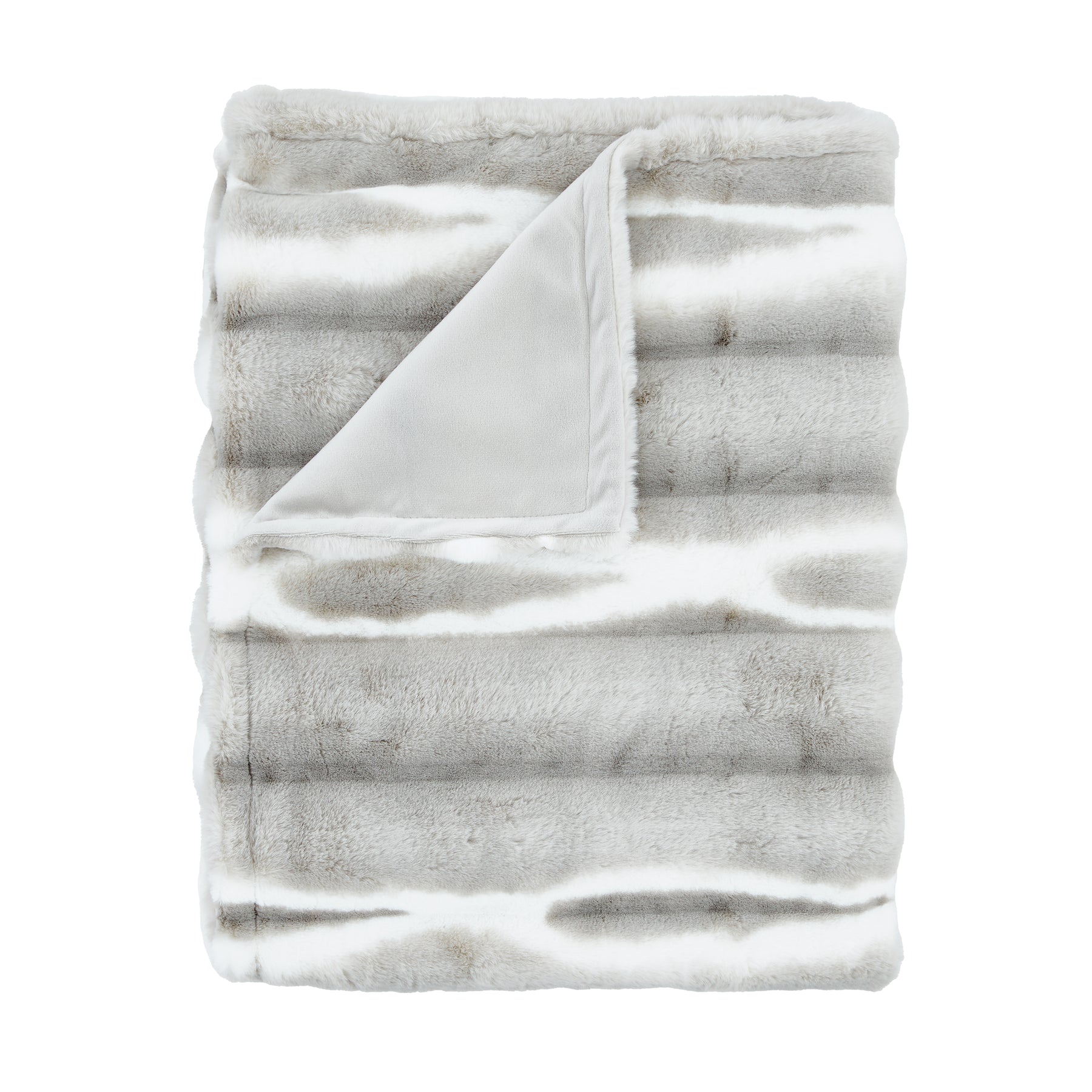 Catherine Lansfield Flint 130cm x 170cm Faux Fur Throw Silver