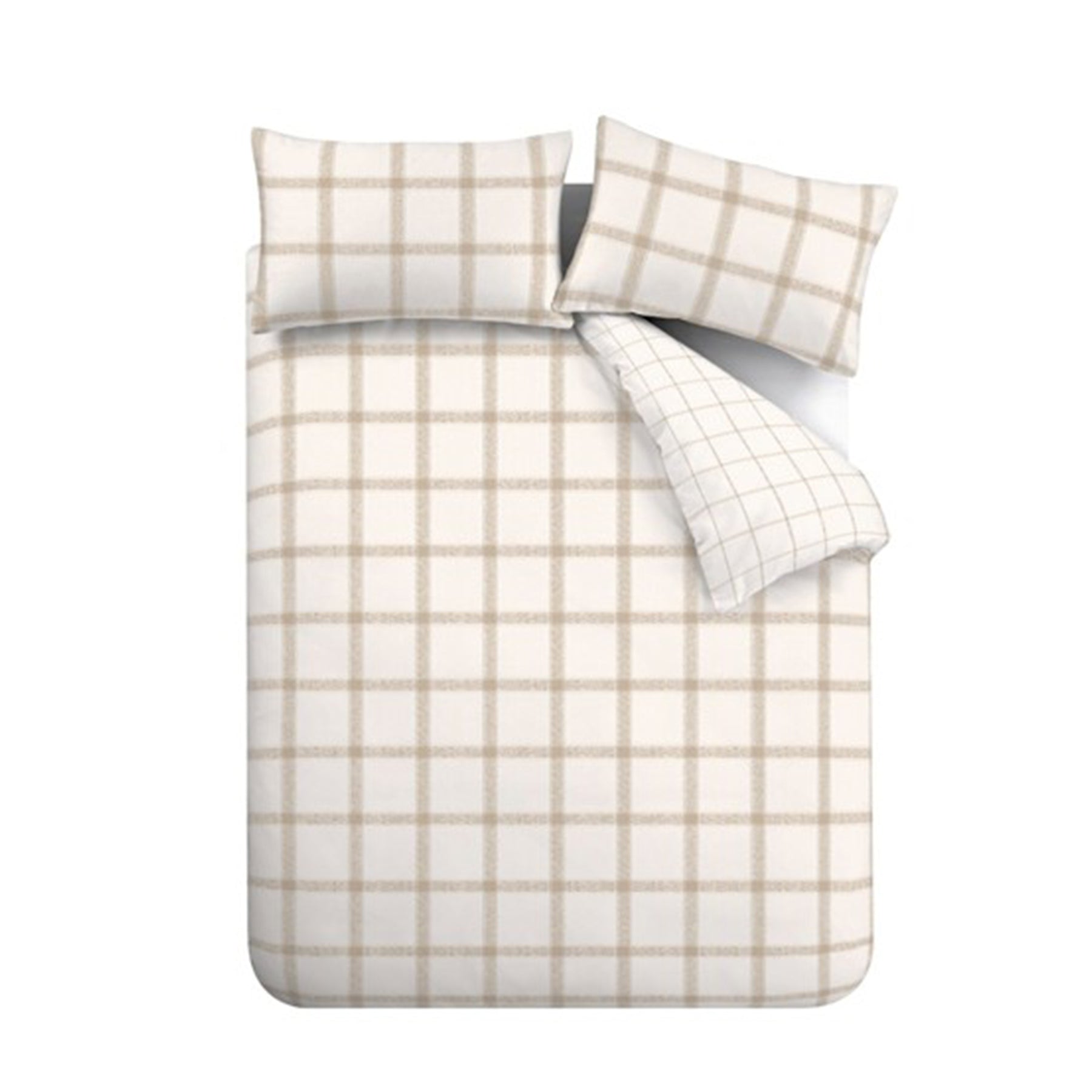 Bianca Oxton Check Duvet Cover Bedding Set Natural