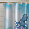 Catherine Lansfield Octopus Shower Curtain Blue