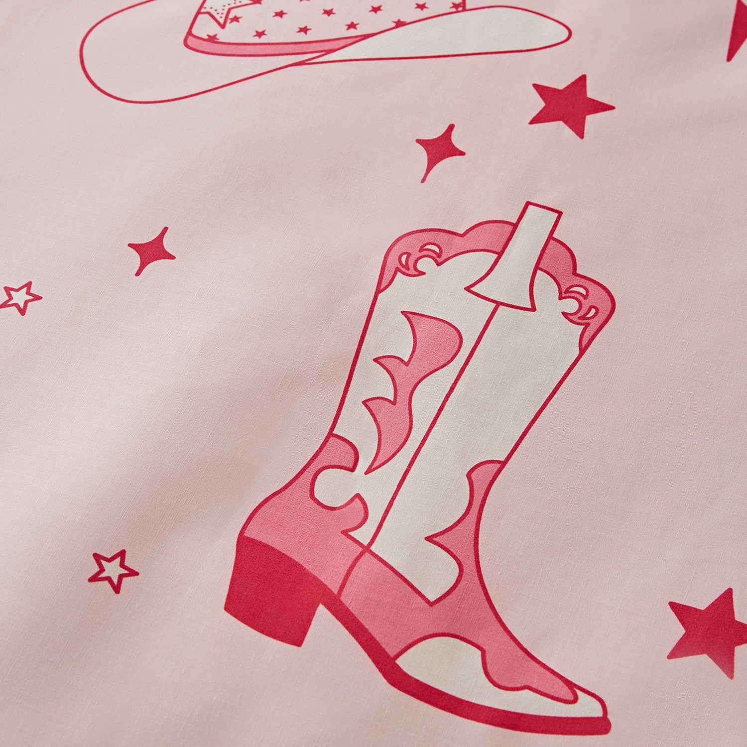 Sassy B Cowgirl Boot Reversible Duvet Cover Bedding Set Pink