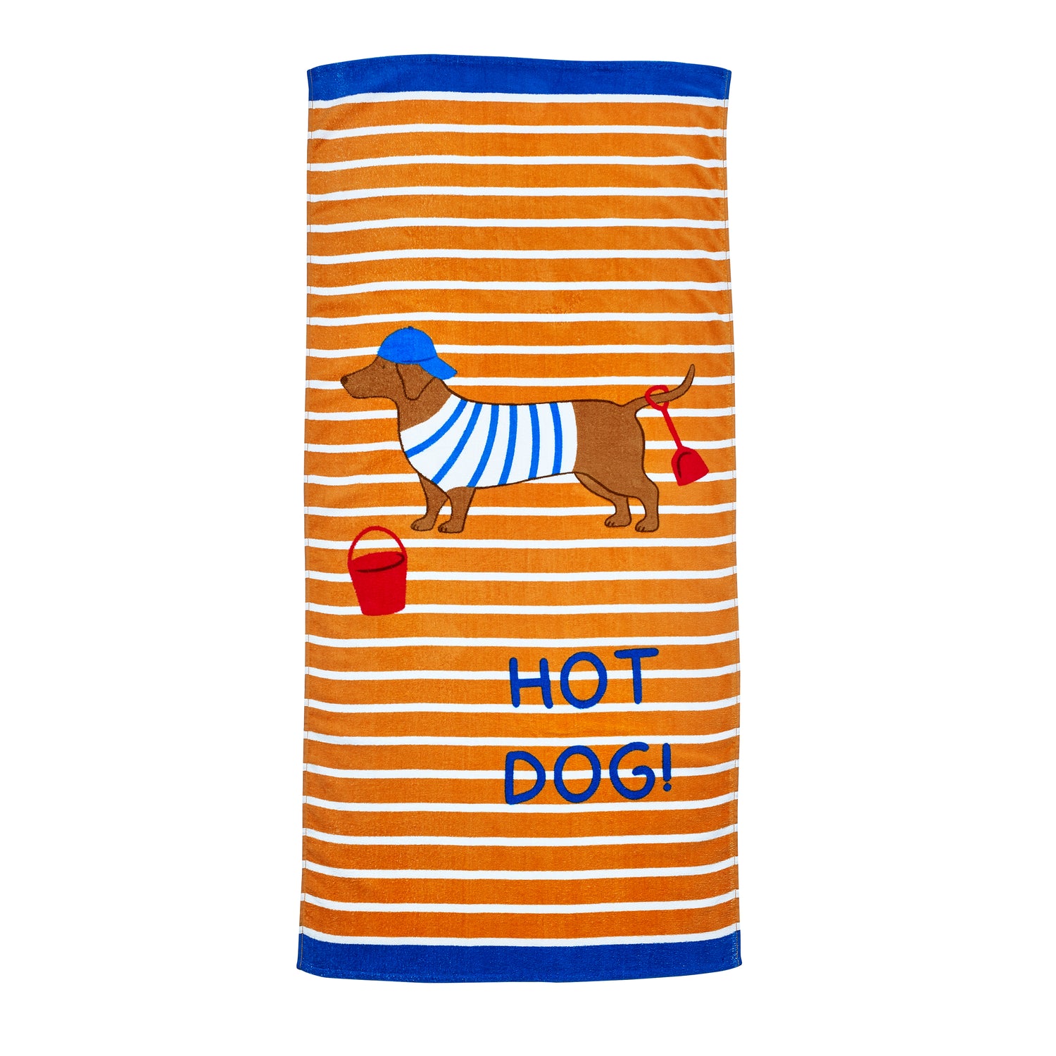 Catherine Lansfield Hot Dog Absorbent Beach Towel Orange
